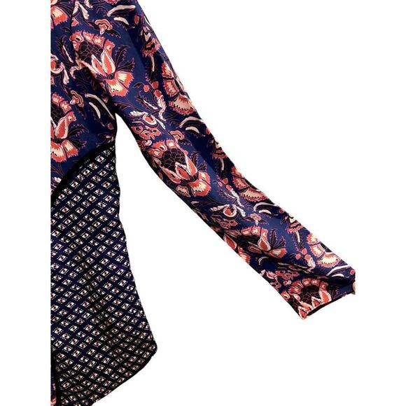 Veronica Beard Blouse Top Womens 2 Floral Silk Long Sleeve SOFT Preppy Designer - Picture 7 of 9